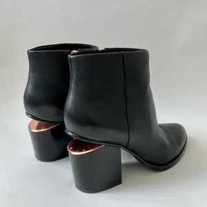 ALEXANDER WANG Gabi Booties Black/Rose Gold Accent Sz 37